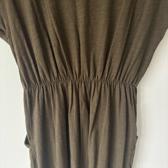 H&M Army Green Mini Sundress Cap Sleeve Cinch Waist Pockets Size XS - Picture 8 of 8